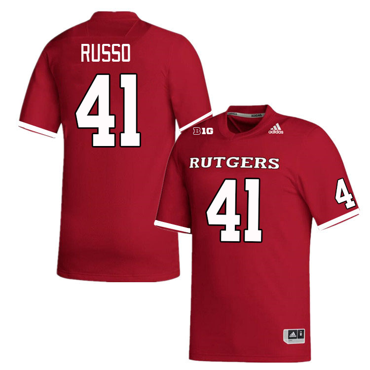 Men #41 Ryan Russo Rutgers Scarlet Knights College Football Jerseys Stitched Sale-Scarlet - Click Image to Close